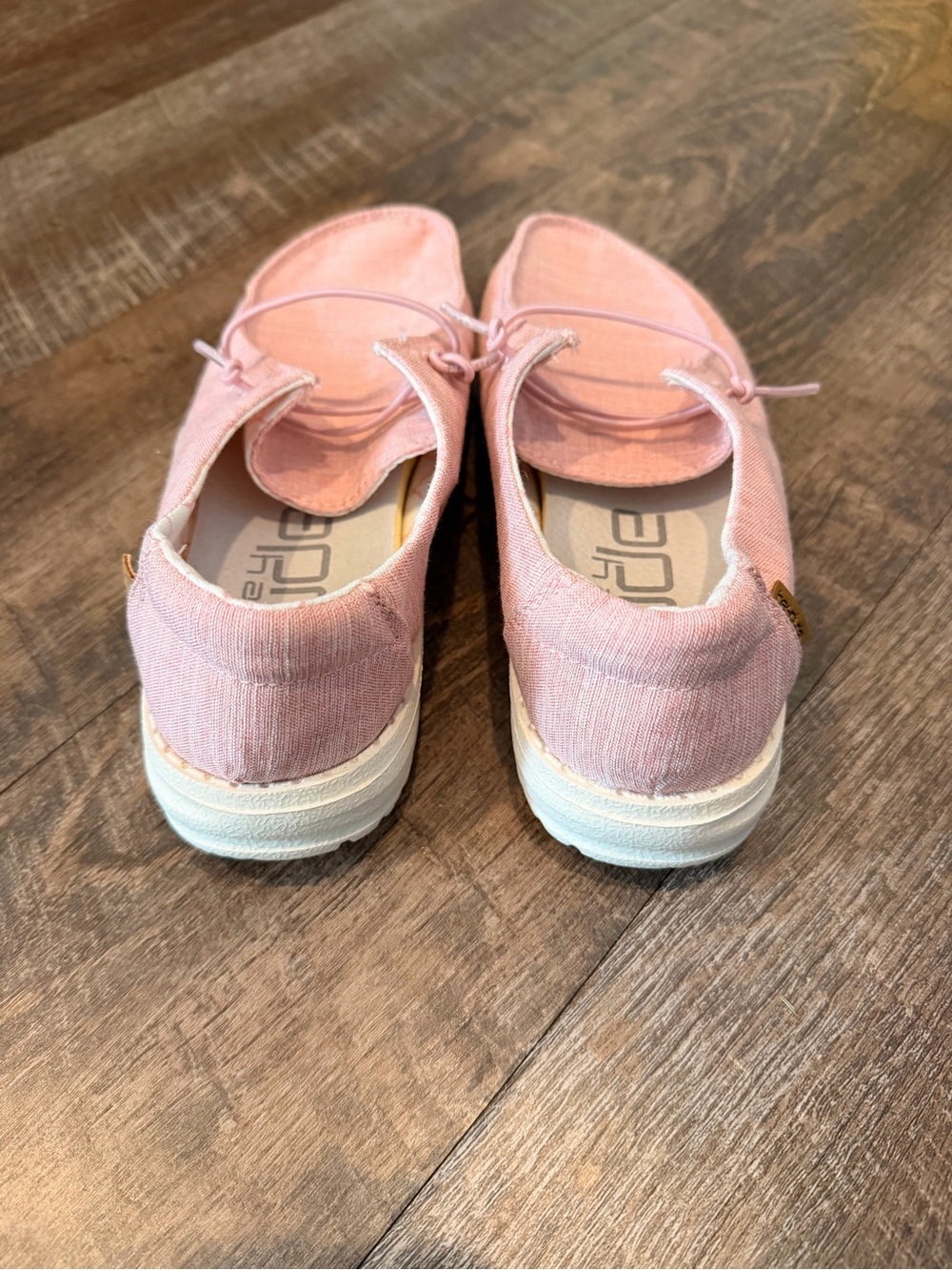 Hey Dude Wendy Youth Linen Cotton Candy Pink Slip On Shoes Girls Size 3 EU 35 - Picture 5 of 5